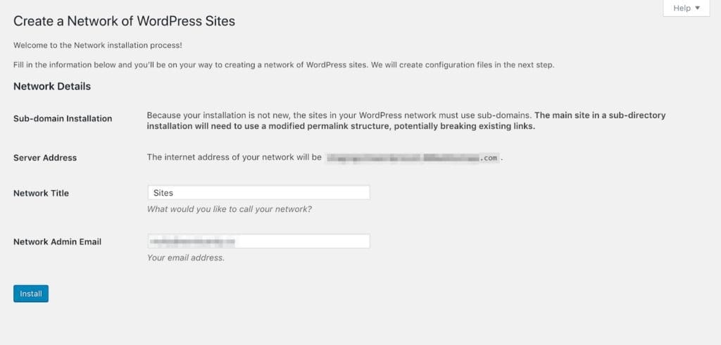 Create a Network of WordPress Websites.