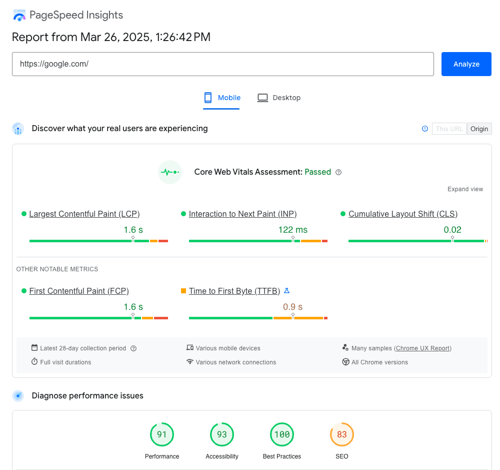 Google PageSpeed Insights